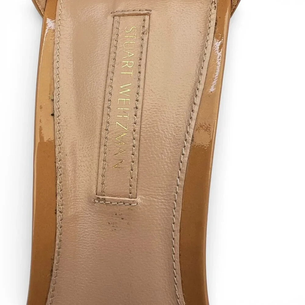 STUART WEITZMAN Nudist 75 Sandals Nude Heel 8.5 w/ Box Dustbag Classic